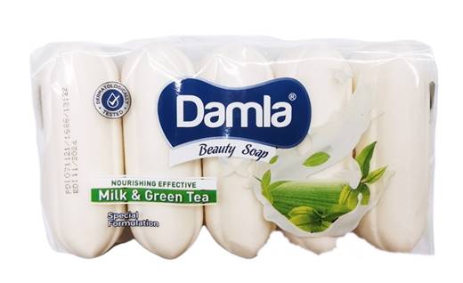 Сапун DAMLA 5х60гр броя в пакет мляко и зелен чай SDL