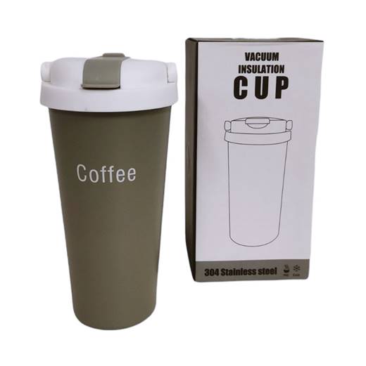 Термос-чаша за кафе цветен инокс COFFEE 450мл