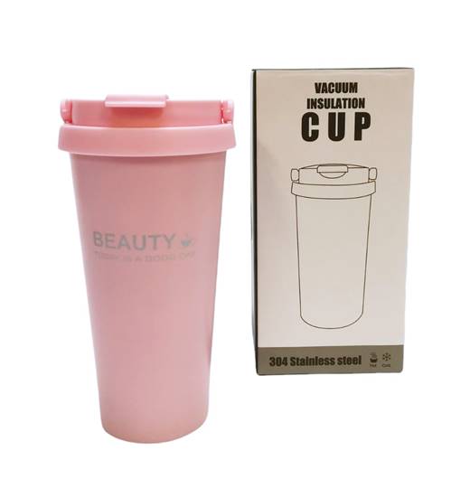 Термос-чаша за кафе пастелни цветове BEAUTY 450мл