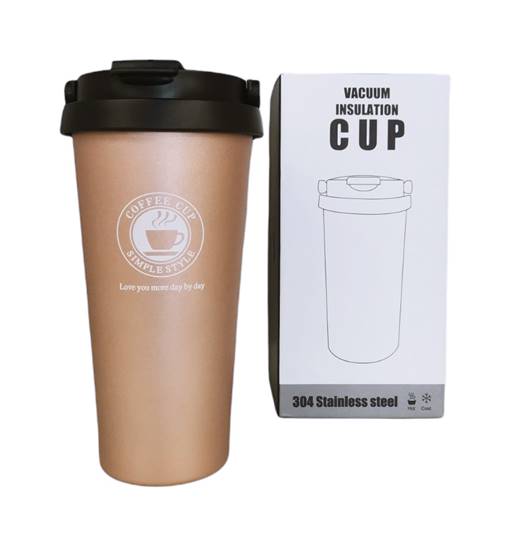 Термос-чаша за кафе цветен инокс COFFEE 500мл