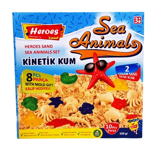 Кинетичен пясък 500 г Sea Animals с 8 форми №KUM-040