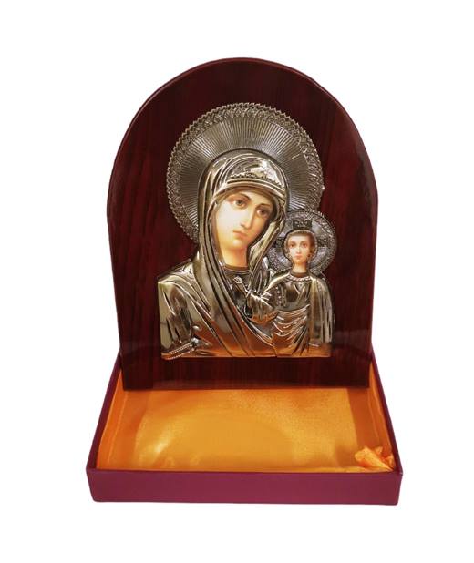 Икона на стойка Богородица с Исус Христос 18х14см