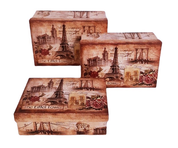 Кутия за подарък 3 броя правоъгълнаThe Eiffel Tower №B2316-44