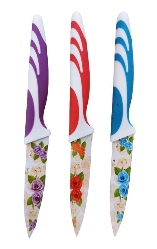 Нож декор цветя със силиконов предпазител 3,5" №АН204 /24 броя в кутия/