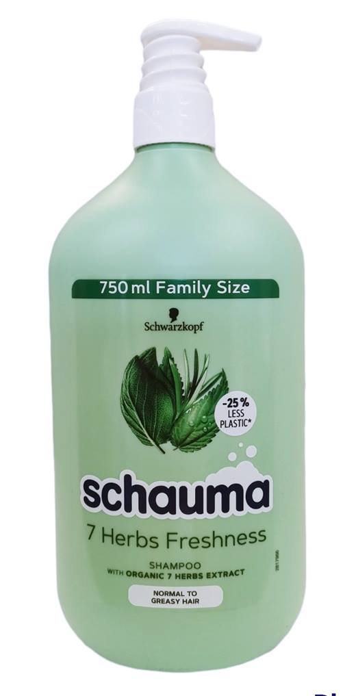Шампоан Schauma 750ml 7 Herbs Freshness с помпа /6 броя в кашон/
