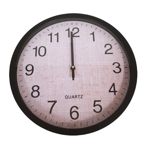 Часовник стенен Ф30 см декор плетеница черна рамка