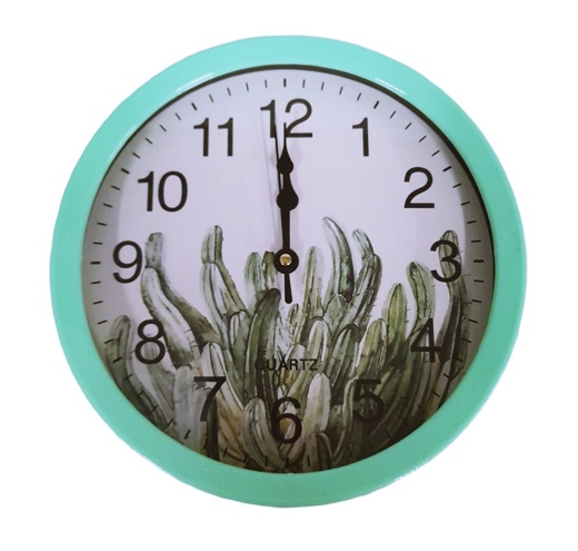 Часовник стенен Ф23 см декор ЗЕЛЕНИНА зелена рамка
