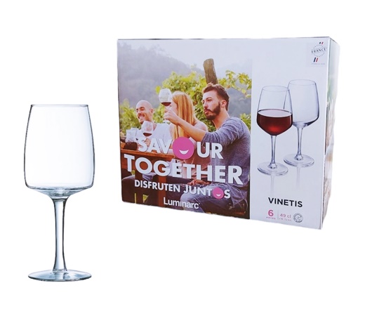 Чаша за червено вино на столче 6 броя в кутия Luminarc VENETIS 490 ml №371011 /4 комплекта в кашон/