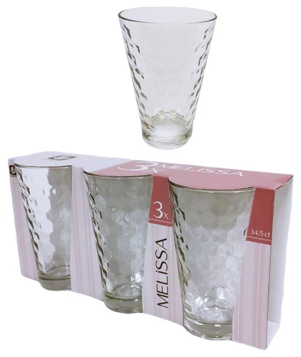 Чаша за вода 345 ml Ф82/Н137 mm Uniglass Melissa 3 броя в опаковка №53362 /10 комплекта в кашон/