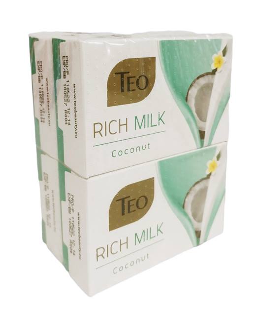 Сапун ТЕО 90г Rich Milk COCONUT зелен /4 броя в стек/