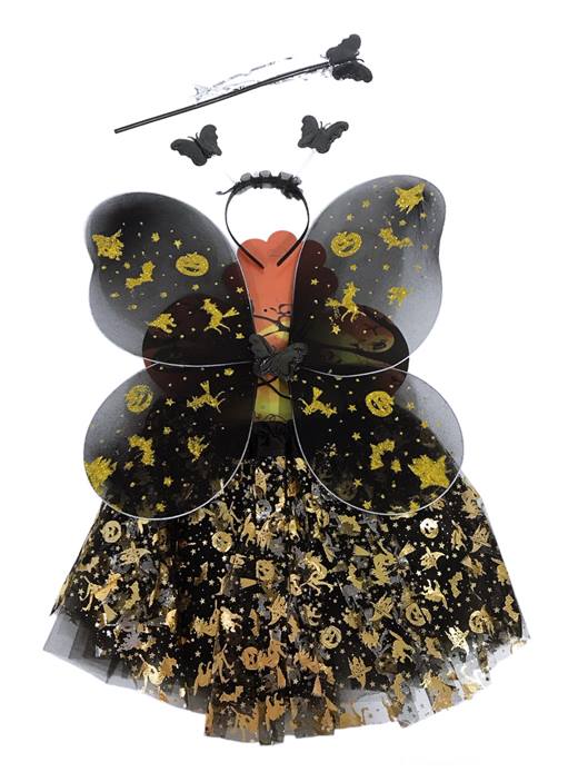 Костюм Halloween- пола, диадема, крила и магическа пръчка №1587-138