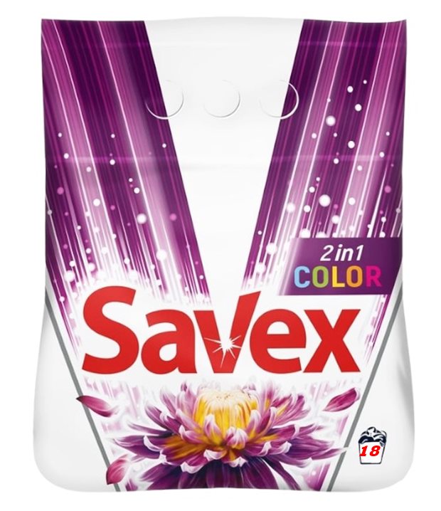 Прах за пране Savex 1.8кг 2in1 COLOR /8 броя в кашон/