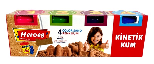 Кинетичен пясък за моделиране Heroes 4 цвята по 210г №KUM-022