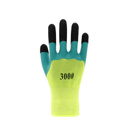 Работни ръкавици 10" зелено 3 цвята/12 чифта в стек/