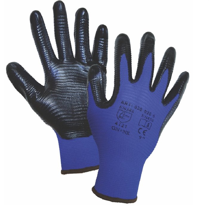 Работни ръкавици 10" лилаво/черно/12 чифта в стек/