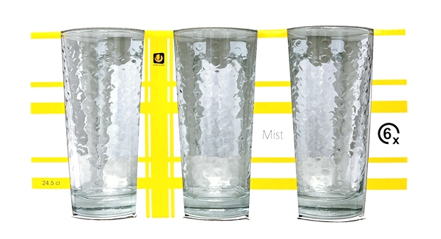 Чаша за водa 245 ml Ф66/Н130 mm Uniglass Mist 6 броя в опаковка №51153 /6 комплекта в кашон/
