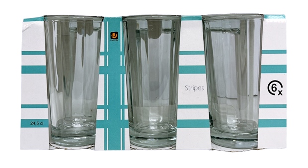 Чаша за водa 245 ml Ф66/Н130 mm Uniglass Stripes 6 броя в опаковка №51154 /6 комплекта в кашон/