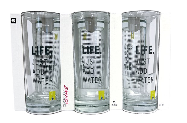 Чаша за водa 270 ml Ф60/H140 mm Uniglass Classico Life 6 броя в опаковка №91206D153 /8 комплекта в кашон/