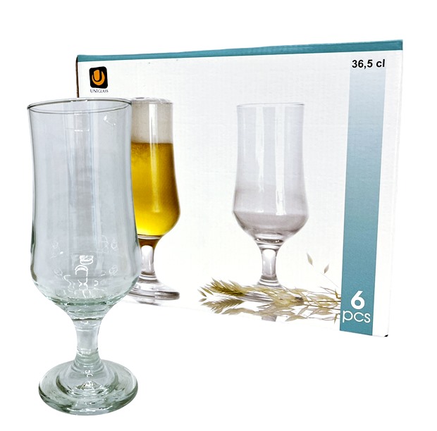 Чаша за бира 365 ml Ф76.5/Н190 mm Uniglass Ariadne 6 броя в кутия №92506