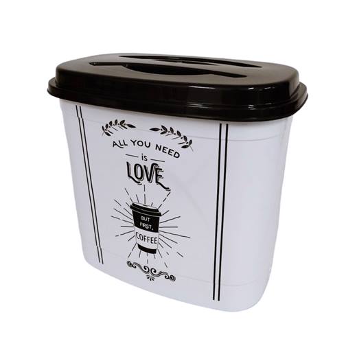 Кутия за съхранение Elif 7л декор COFFEE бяла