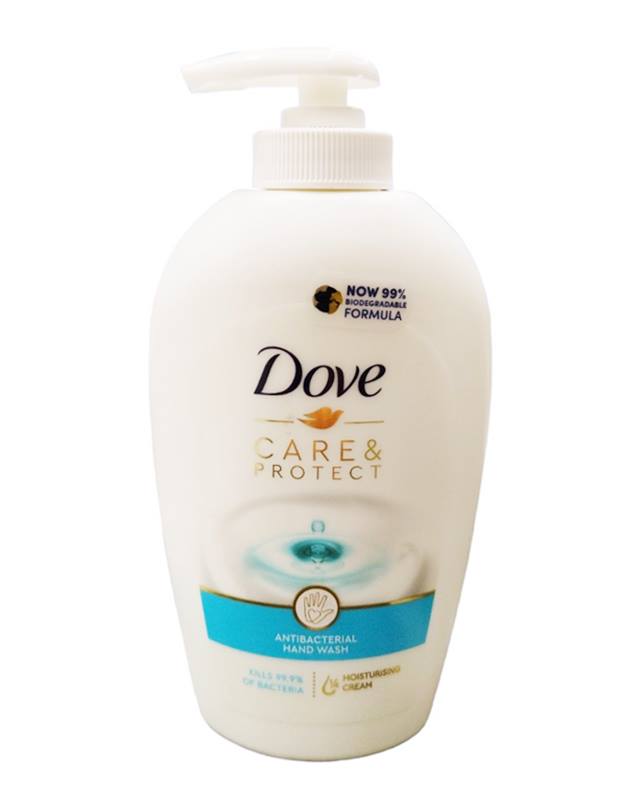 Течен сапун Dove помпа 250 ml care and protect antibacterial R/6 броя в кашон/