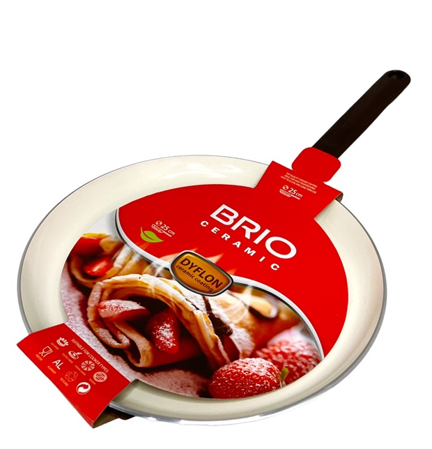 Тиган BRIO Ceramic за палачинки с керамично покритие Ф25см №102815 /12 броя в кашон/