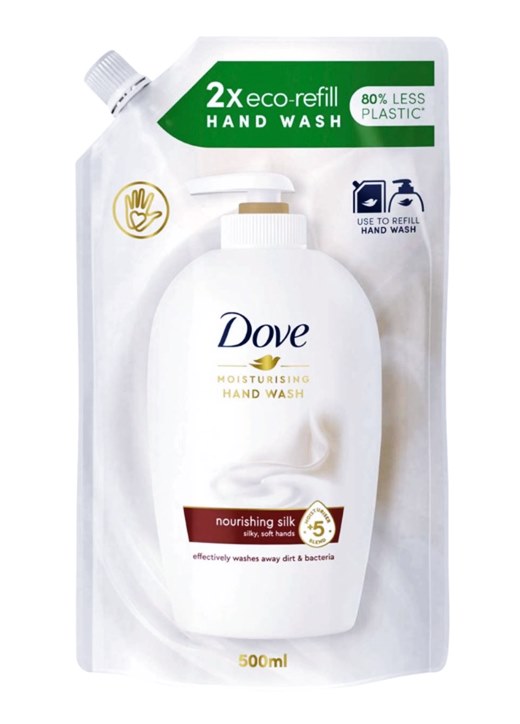 Течен сапун Dove пълнител 500 ml Nourishing Silk R /10 броя в кашон/