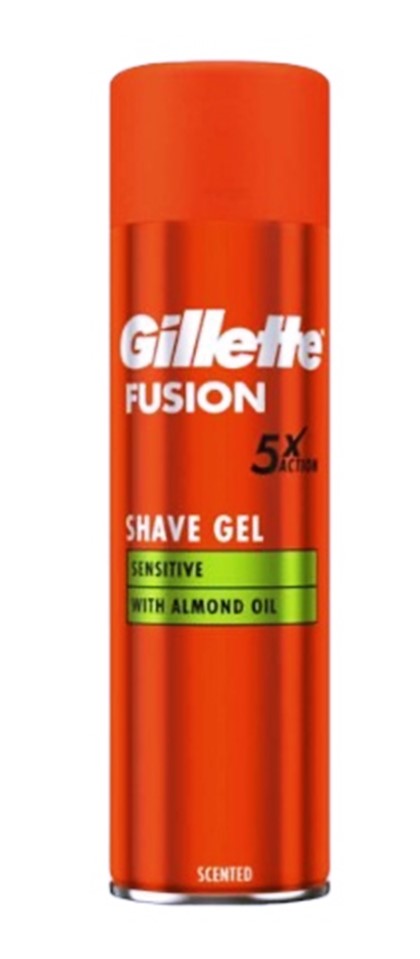 Гел за бръснене Gillette FUSION 5x Sensitive Almond Oil 200 ml R / 6  броя в кашон/