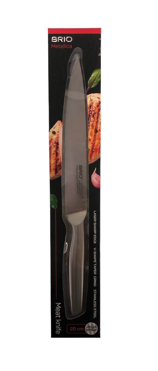 Нож BRIO Metallica за месо 20см с иноксова дръжка в кутия №104359