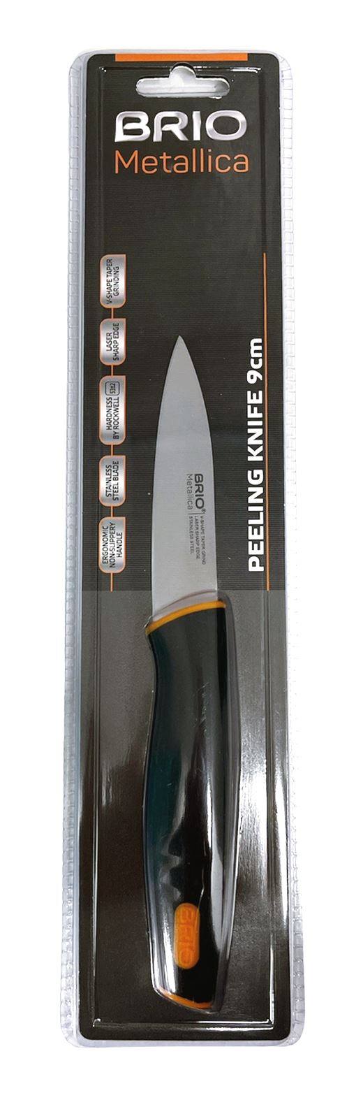 Нож BRIO Metallica за белене 9см/1,2мм с пвц дръжка №104332