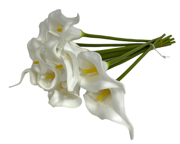 Изкуствено цвете Кала 35 см бяла /10 броя в стек/