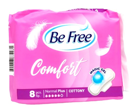 Дамски превръзки Be Free Comfort Normal Plus 8 броя памук розови
