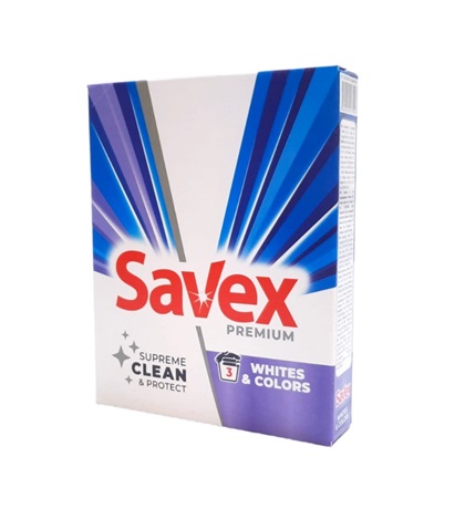 Прах за пране Savex 400г COLOR - WHITE за ръчно пране /22 броя в кашон/