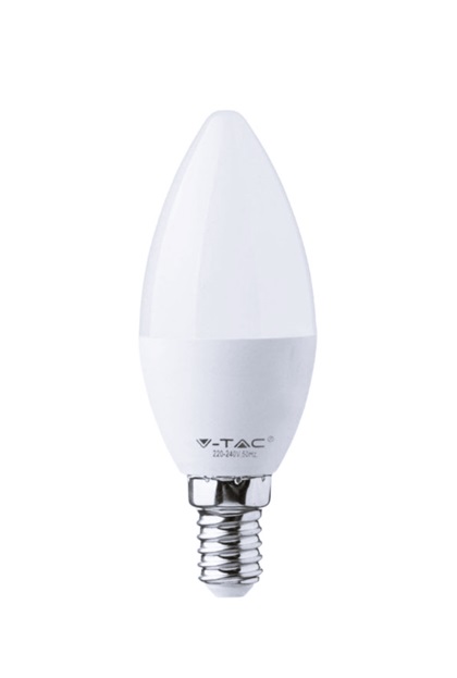 LED Крушка V-TAC E14 3,7W кендъл/свещ/ 4000K дневна светлина код 214166