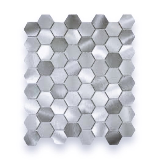 Стикер за стена 30х30см декор шестоъгълници сив металик