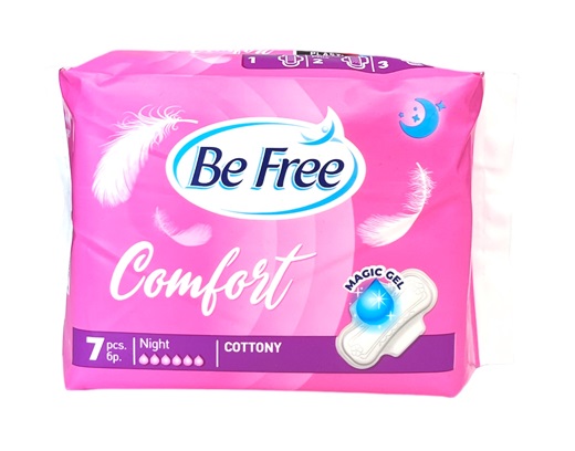 Дамски превръзки Be Free Comfort нощни 7 броя памук розови