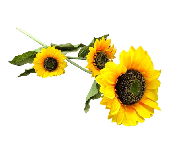 Изкуствено цвете Слънчоглед 3ка Ф25см, 16см, 14см/ Н115см