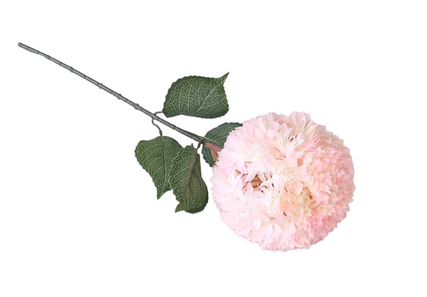 Изкуствено цвете Цветна топка Ф13см Н73см розов пастел