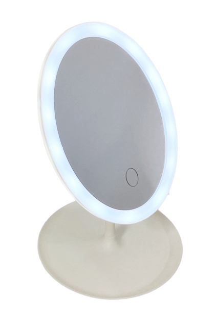 Огледало на стойка с LED светилина Н29см овал