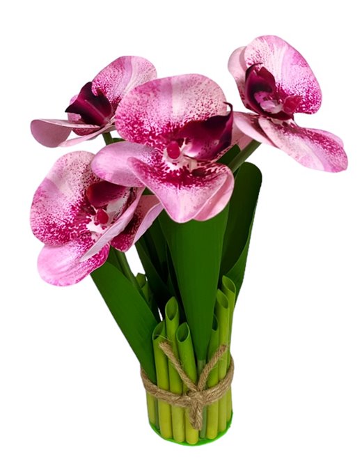 Букет от пет орхидеи в сноп декорация 26х6,5см