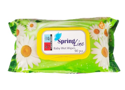 Мокри кърпи  Spring Line с капак 90бр в пакет /24 пакета в кашон/