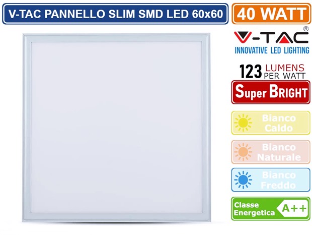 LED панел 40W 600 х 600 мм 4500К А++ VT-6060 SKU2160246