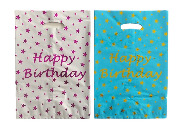 Торбички за лакомства 10 броя в плик Happy Birthday ЗВЕЗДИ