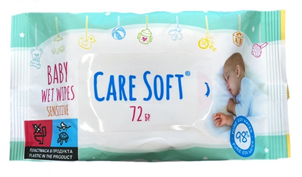 Мокри кърпи Care soft без капак 72бр. /24 пакета в кашон/