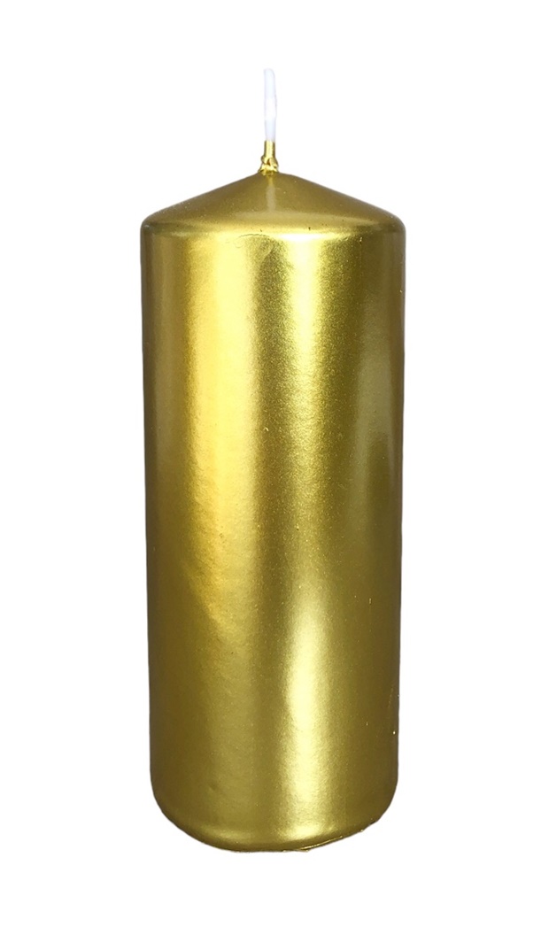 Свещ златна металик Ф6см Н18см /24 броя в кашон/