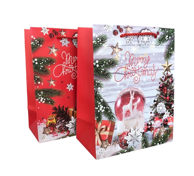 Коледна торба за подаръци червена 31 х 40 x12см /12 бр. в стек/