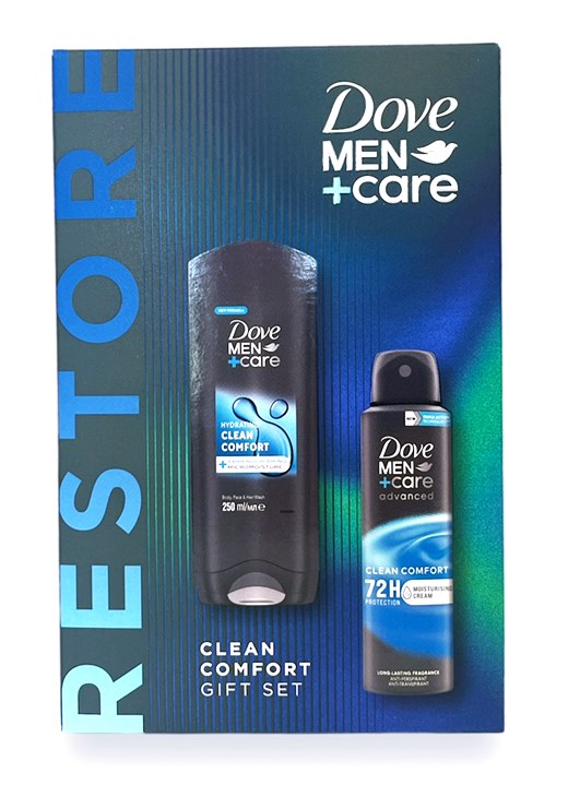 Комплект DOVE MEN clean comfort душ гел 250 мл с дезодорант 150 мл в кутия