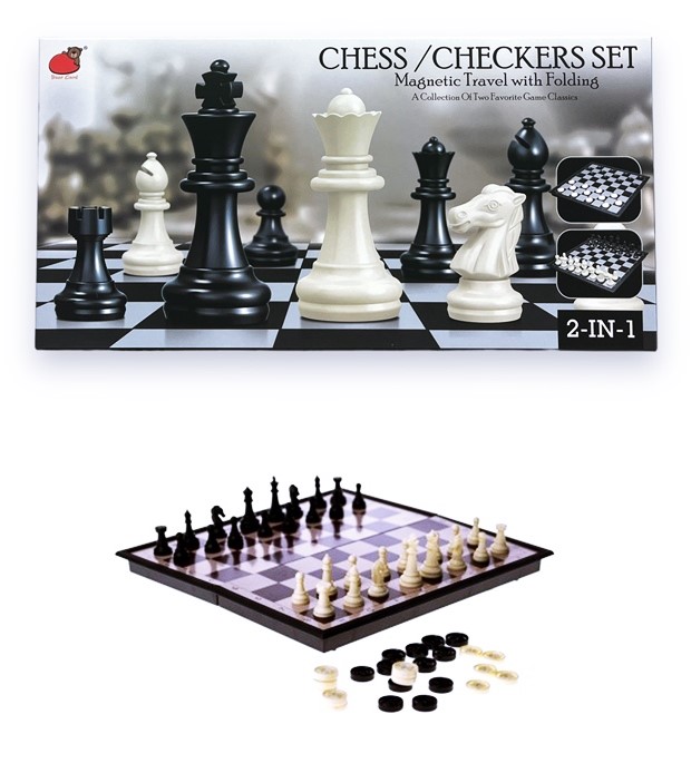 Шах+табла магнитен в кутия 30см х 30см №2414-BC
