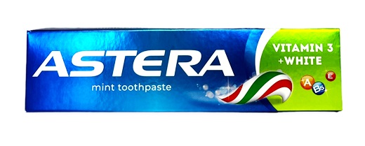 Паста за зъби ASTERA 110g VITAMIN 3 WHITE