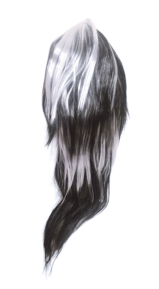 Перука дълга коса двуцветна 120 г ЧЕРНА/БЯЛА